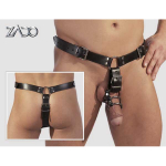 Leren heren string met anaal dildo