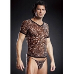 V-Neck T Shirt Leopard